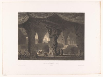 Scenografia teatrale con catacombe da Eugene Ciceri