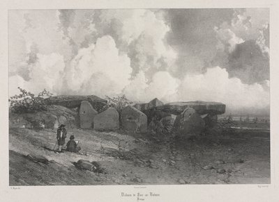 Viaggi pittoreschi e romantici nella vecchia Francia: Bretagna: Dolmen di Parc-ar-Colmen da Eugene Ciceri