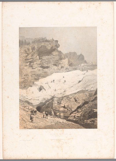 Escursionisti sul Ghiacciaio di Rosenlaui (Gezichten in Zwitserland en Savoye, La Suisse et la Savoie) da Eugene Ciceri