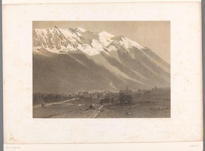 Veduta di Chamonix ai piedi del Monte Bianco da Eugene Ciceri