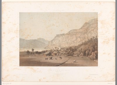 Veduta di Flüelen sul Lago dei Quattro Cantoni da Eugene Ciceri