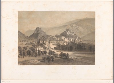 Vista su Sion nella valle del Rodano da Eugene Ciceri