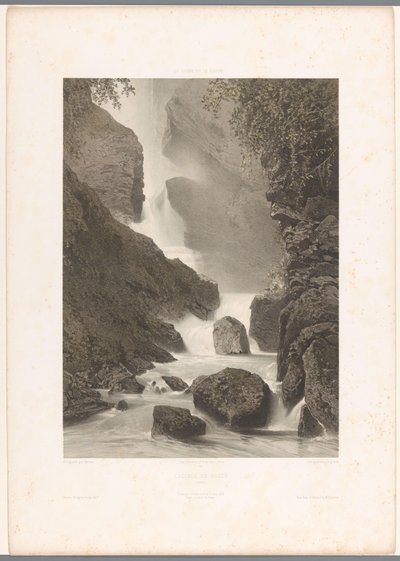 Veduta della cascata di Chède da Eugene Ciceri