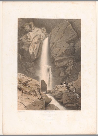 Vista sulla cascata dei Pellegrini da Eugene Ciceri