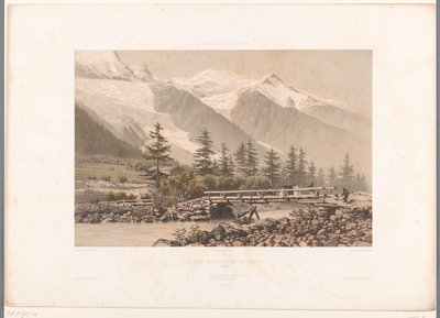 Veduta della valle di Chamonix con il fiume Arve da Eugene Ciceri