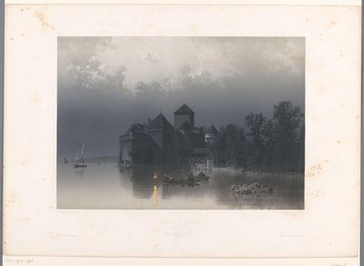 Veduta del Castello di Chillon sul Lago di Ginevra da Eugene Ciceri