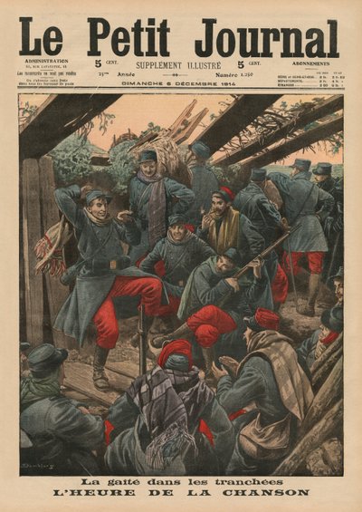 Festa felice nelle trincee, tempo di canzoni, illustrazione di copertina da 