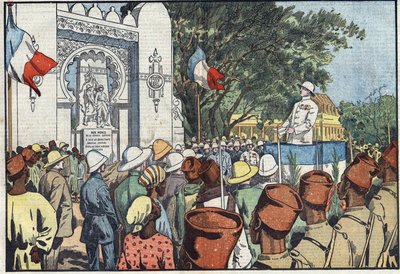 Inaugurazione a Dakar, da parte di Andre Maginot (1877-1932), Ministro delle Colonie, del monumento ai trentamila morti dell