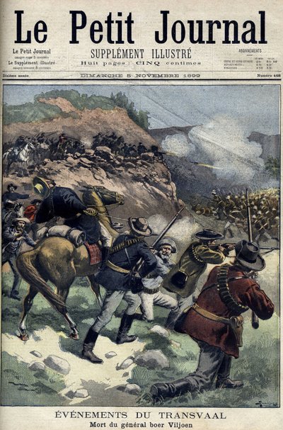 Sud Africa - Guerra Boera. Morte del generale boero Viljoen. Disegno di Damblans. Le Petite Journal, 5 novembre da Eugene Damblans