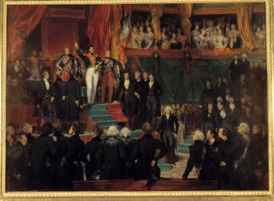 Rivoluzione del 1830: Re Luigi Filippo I giura di mantenere la Carta del 1830 da Eugene Deveria