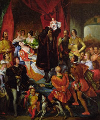 La nascita di Enrico IV, c.1827 da Eugene Deveria