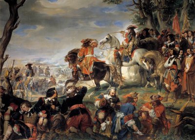 Guerra della Lega di Augusta (1689-1697): Battaglia di Marsaille vinta dal maresciallo Nicolas Catinat de La Fauconerie, 4/10/1693 da Eugene Deveria