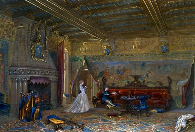 Progetto di una sala in stile gotico per il Castello di Pierrefonds, con l