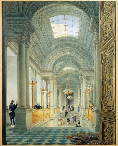 Parigi. La grande scalinata nel Palazzo delle Tuileries da Eugene Emmanuel Viollet le Duc