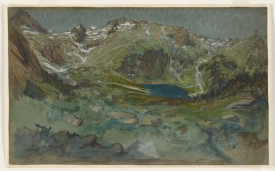 Veduta del Lac d’Espingo e del Cirque d’Espingo nei Pirenei da Eugene Emmanuel Viollet le Duc