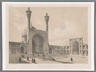 Cortile interno della grande moschea di Isfahan da Eugene Flandin