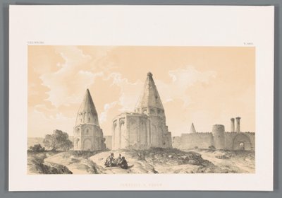 Tombe a Qom (Paesaggi persiani, Perse moderna) da Eugene Flandin