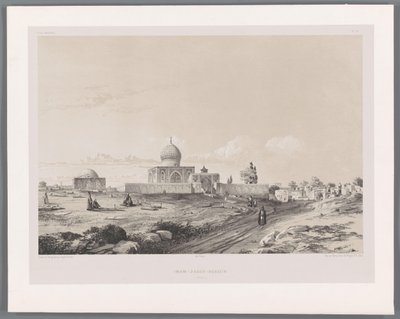 Imamzadeh di Hussein a Qazvin (paesaggi persiani, Persia moderna) da Eugene Flandin