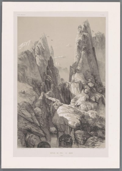 Gola della montagna Kuh-e Pir Zan in Iran da Eugene Flandin