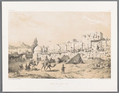 Rovina del tempio di Anahita a Kangavar da Eugene Flandin