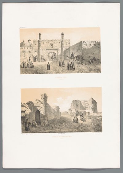 Due vedute di Tabriz da Eugene Flandin