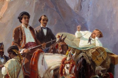 Ricordo del viaggio da Parigi a Cadice fatto nel 1846 da Alexandre Dumas e i suoi amici (dettaglio) da Eugene Giraud