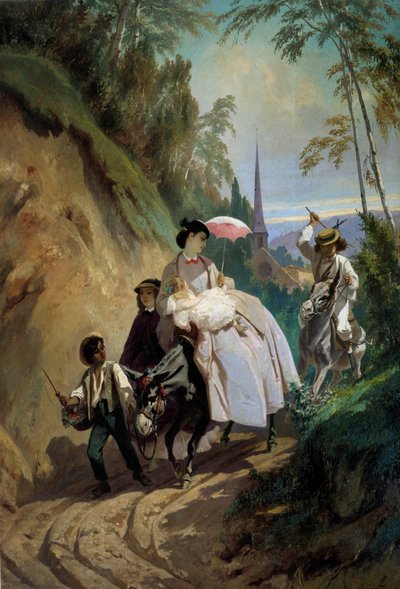 Passeggiata con un asino a Montmorency da Eugene Giraud