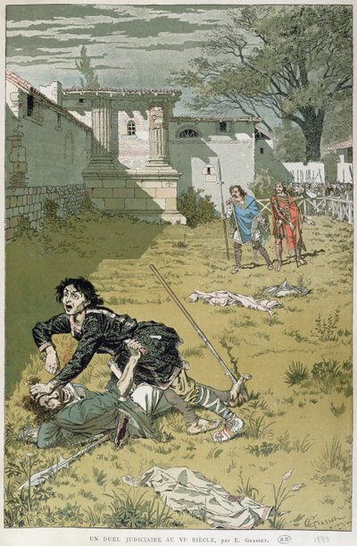 Un duello giudiziario in epoca merovingia, 1888 da Eugene Grasset