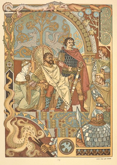 Un re sul suo trono, in corte da Eugene Grasset