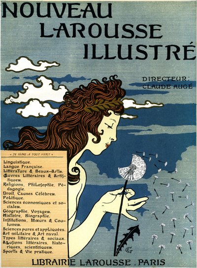Prima pagina del Nouveau Larousse illustrato (dizionario in sette volumi pubblicato tra il 1897 e il 1904) da Eugene Grasset