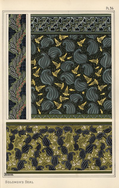 Sigillo di Salomone, Polygonatum multiflorum, come motivo decorativo in carta da parati, bordi e tessuti da Eugene Grasset
