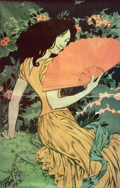 Donna con ventaglio da Eugene Grasset