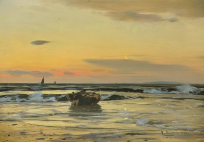 E. Dücker, Sulla spiaggia (barca da pesca in partenza) da Eugene Gustav Dücker