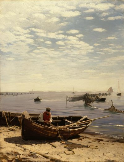 E. Dücker, Spiaggia del Mar Baltico da Eugene Gustav Dücker