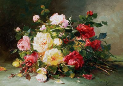 Un mazzo di rose da Eugene Henri Cauchois