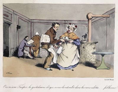 Cartone animato della foresta in un caffè francese da Eugene Hippolyte Forest