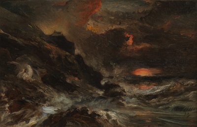 Una tempesta al largo della costa della Normandia, probabilmente anni 1850 da Eugene Isabey
