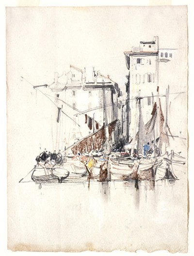 Presso il mare - Villaggio di pescatori da Eugene Isabey