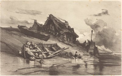 Capanne di pescatori da Eugene Isabey