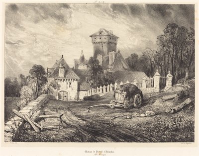 Castello di Pesteil a Polminhac da Eugene Isabey