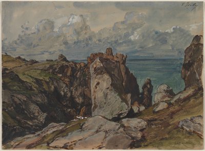 Scogliere sul mare a Cézembre, Bretagna da Eugene Isabey