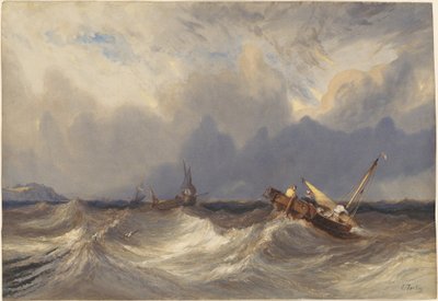 Barche da pesca sballottate prima di una tempesta da Eugene Isabey