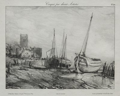Barche da Pesca lungo la Spiaggia da Eugene Isabey