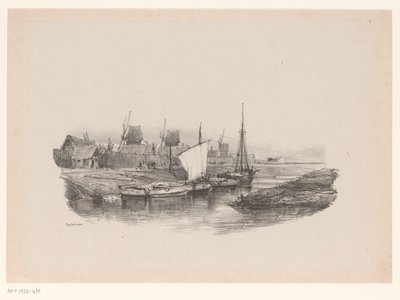 Porto con barche e mulini a vento (serie Souvenirs d