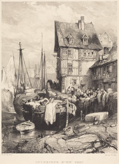 Interno di un porto da Eugene Isabey