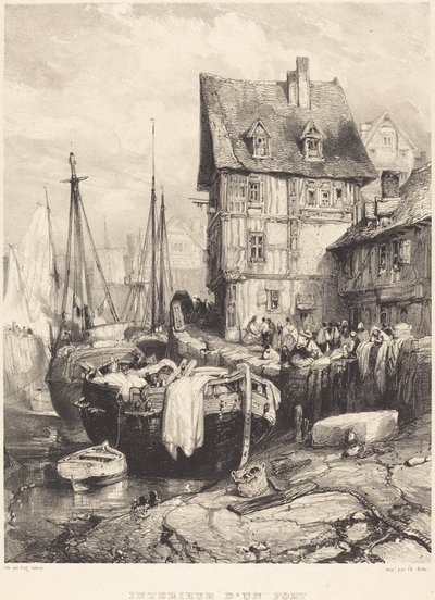 Interno di un porto da Eugene Isabey