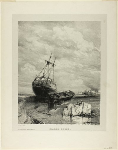 Bassa marea, tavola sei da Sei marine da Eugene Isabey
