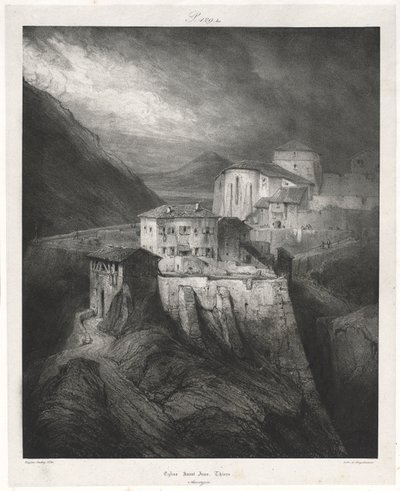 Viaggi pittoreschi e romantici nella vecchia Francia: Alvernia (vol. II): Chiesa di San Giovanni, Thiers, Tavola 129 da Eugene Isabey