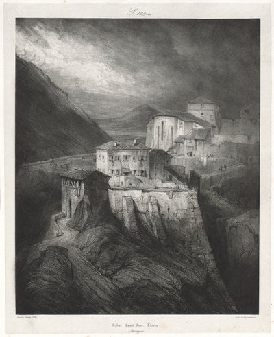 Viaggi pittoreschi e romantici nella vecchia Francia: Alvernia vol. II: Chiesa di San Giovanni, Thiers, Piatto da Eugene Isabey