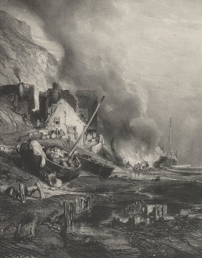 Rimessa in sesto di una nave a bassa marea, 1833 da Eugene Isabey